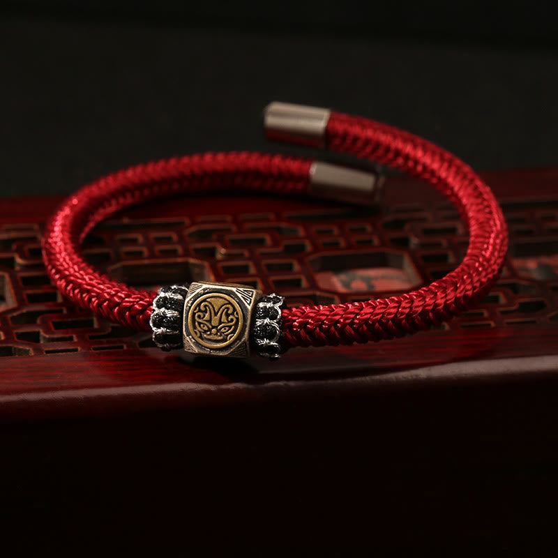 925 Sterling Silver Red String Hand-Braided Endless & Vajra Knot Bracelet