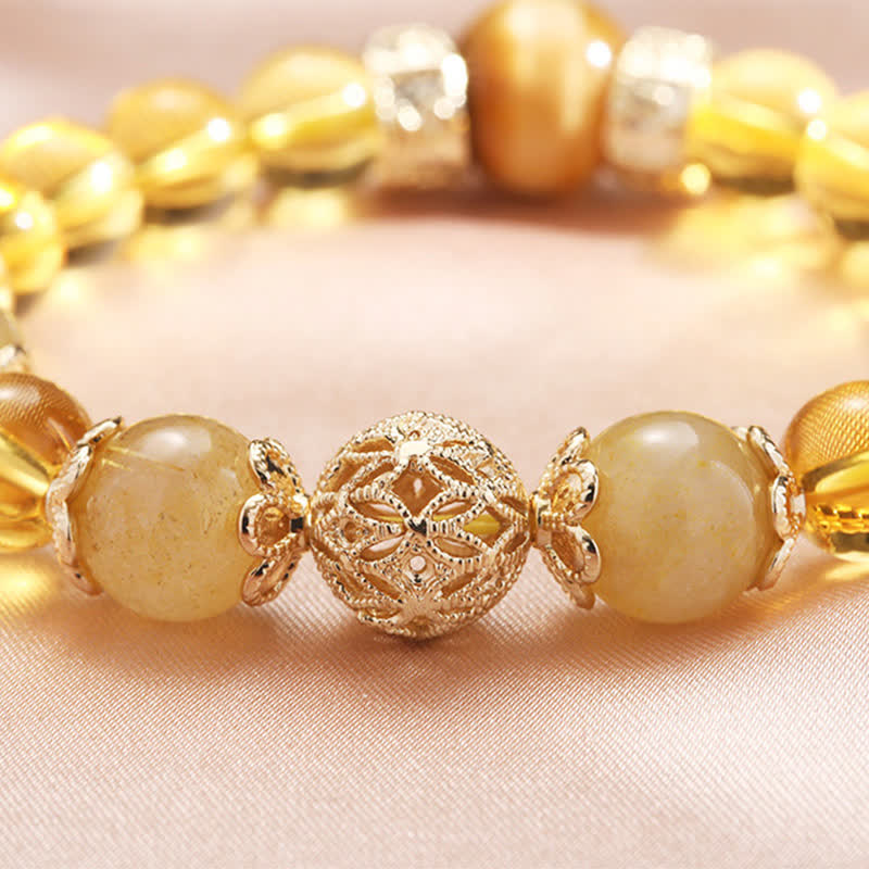 Handmade Natural Citrine Beaded Energy Bracelet
