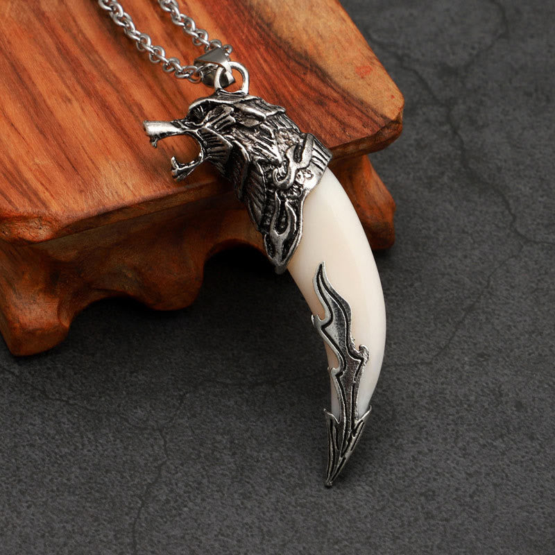 Imitation Wolf Tooth Titanium Steel Balance Necklace Pendant