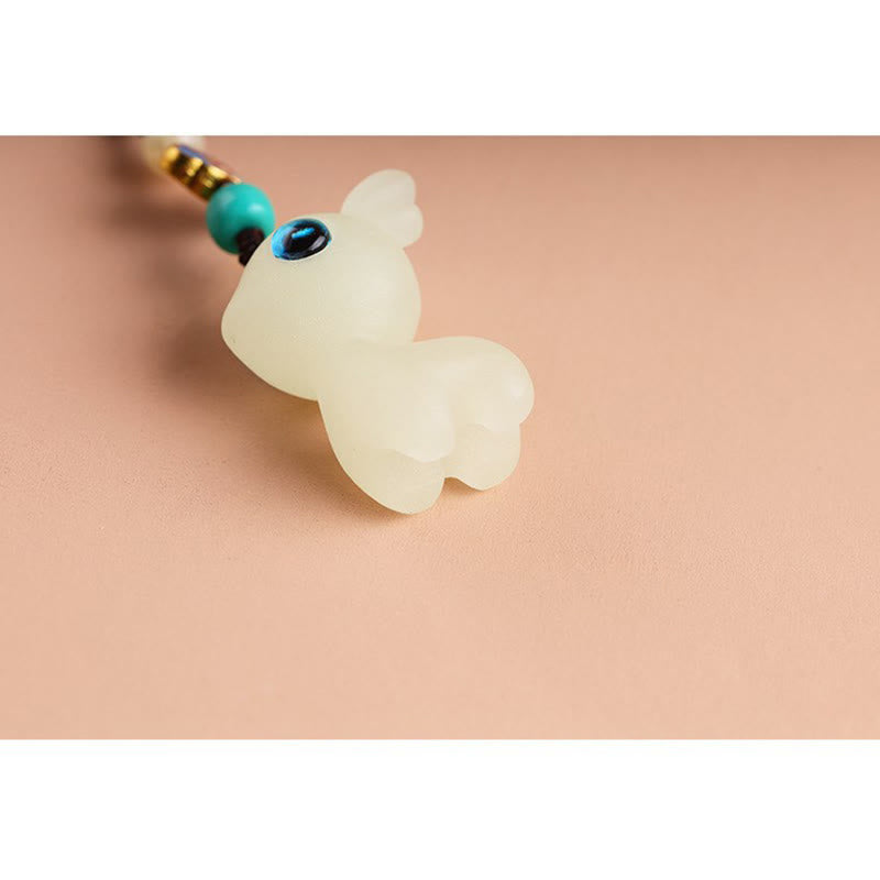 Mini Cute Deer Glowstone Luminous Lucky Deer Energy Key Chain Phone Car Hanging Decoration