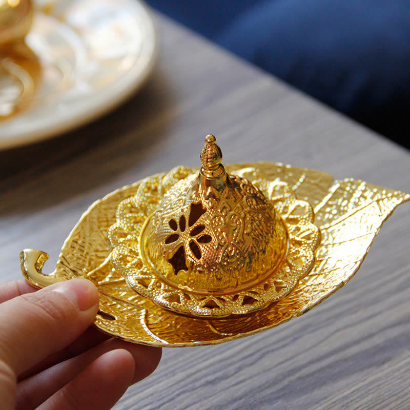 Tibetan Mini Leaf Meditation Incense Burner and Coaster