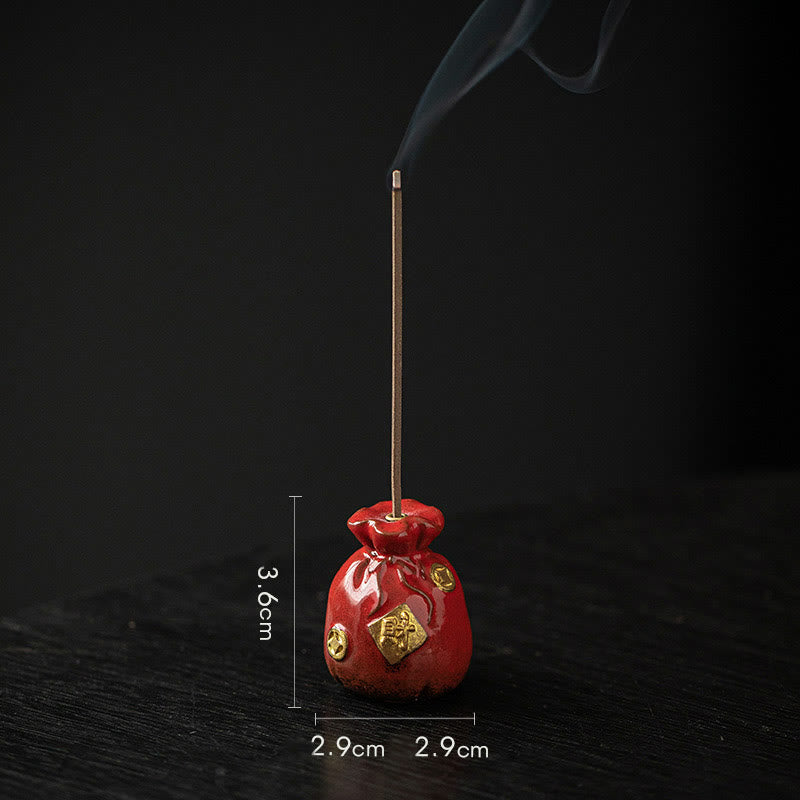 Ceramic Bagua Tray & Symbolic Wealth Vessel Stick Incense Burner