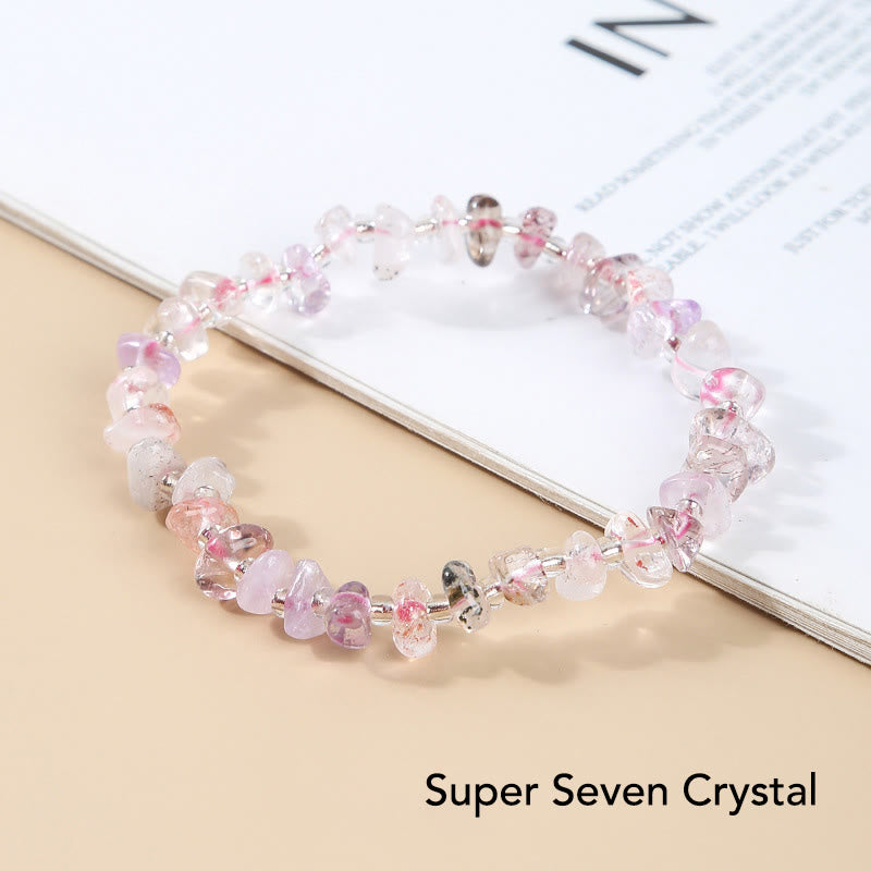 Natural Irregular Shape Raw Crystal Meditation Balance Bracelet