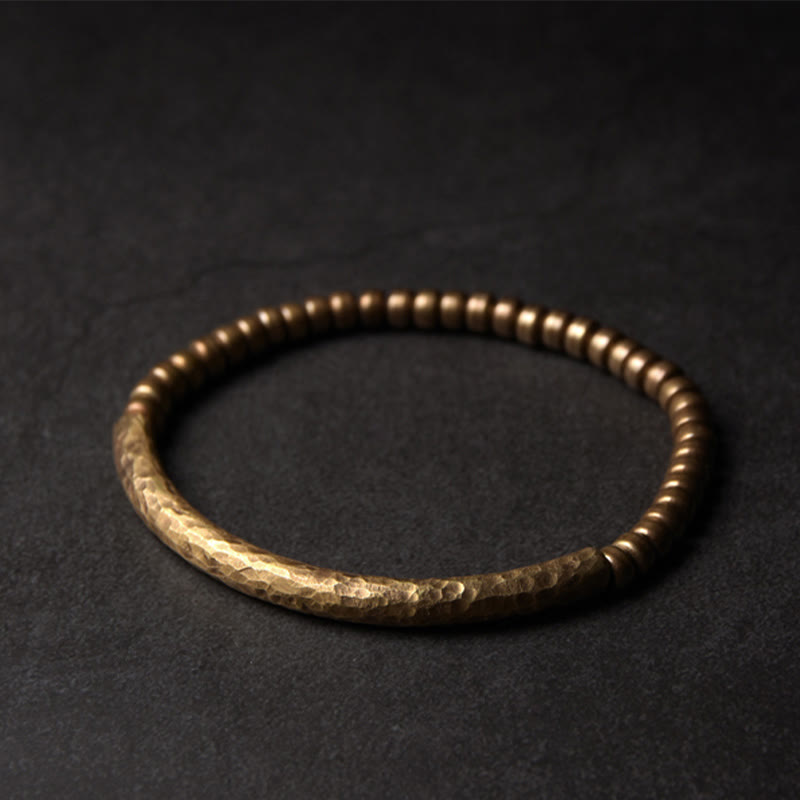 Simple Design Copper Brass Bead Luck Wealth Bracelet