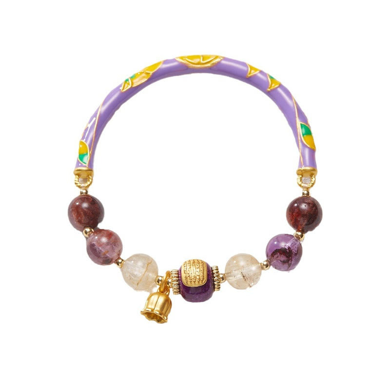 Purple Phantom Purple Jade Scripture Citrine Love Wisdom Bracelet Bangle