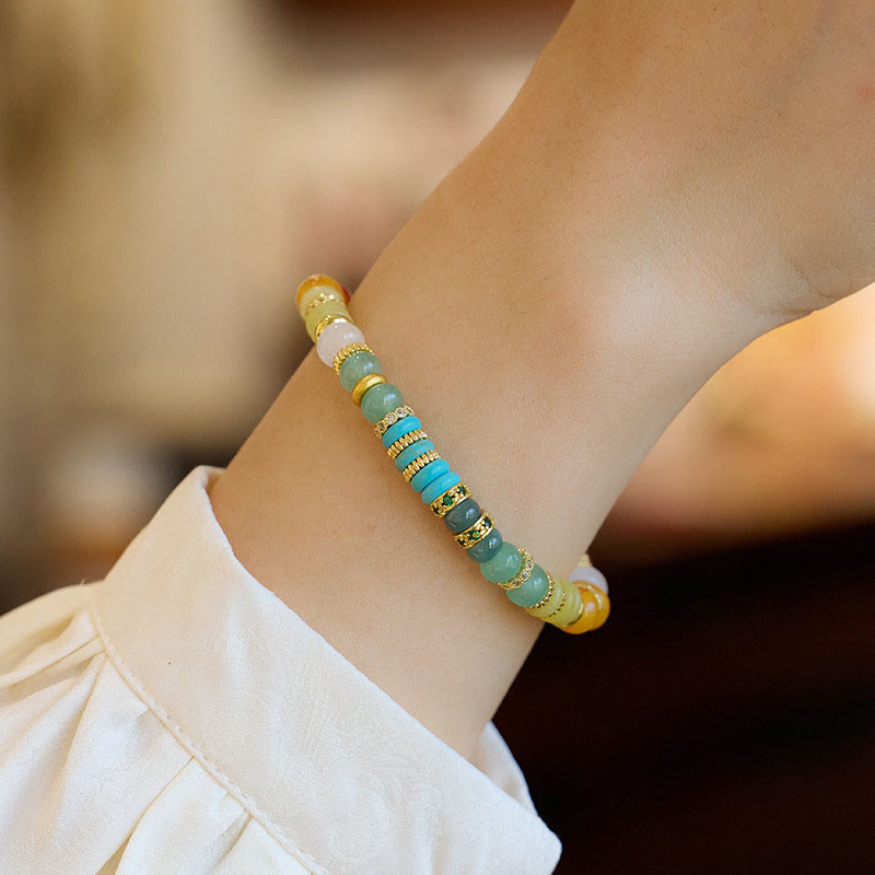 Natural Red Agate Jade Rainbow Confidence Bracelet