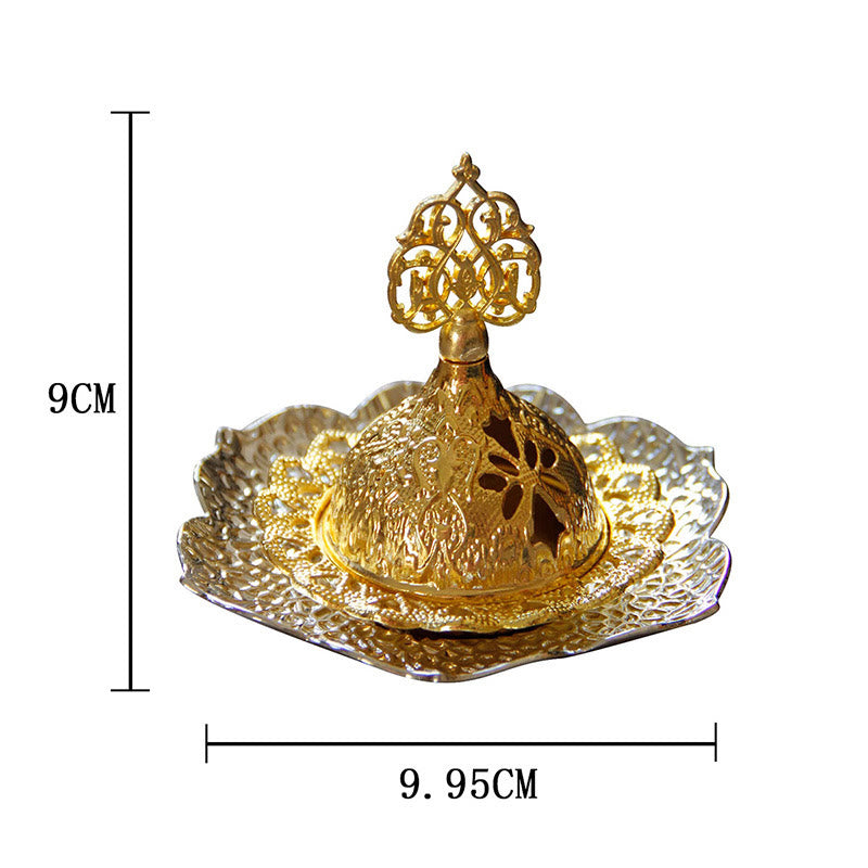 Leaf-Shaped Alloy Metal Mini Incense Burner & Ritual Coaster