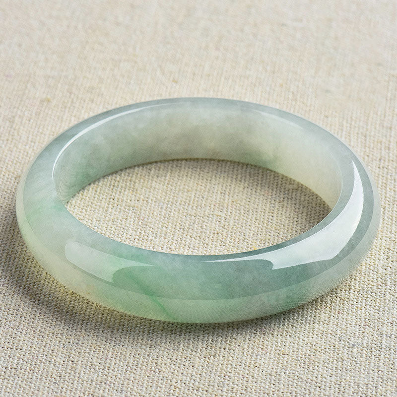 Authentic Natural Jade Hand-Carved Solid Stone Bangle Bracelet