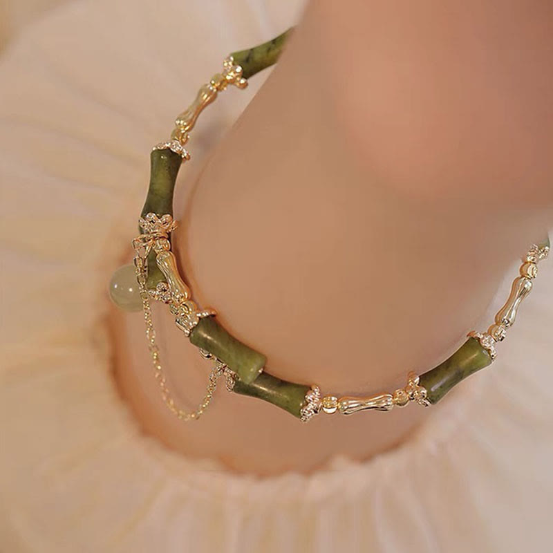 Bamboo Jade Pattern Luck Bracelet Bangle