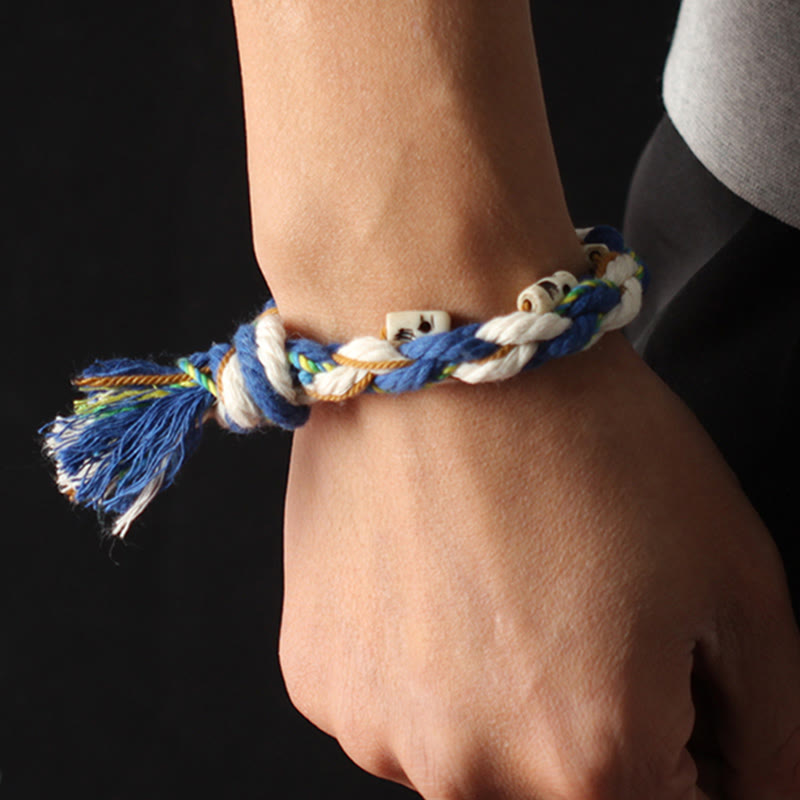 Tibetan Zakiram Goddess of Wealth Bead Engraved Handmade Luck Bracelet