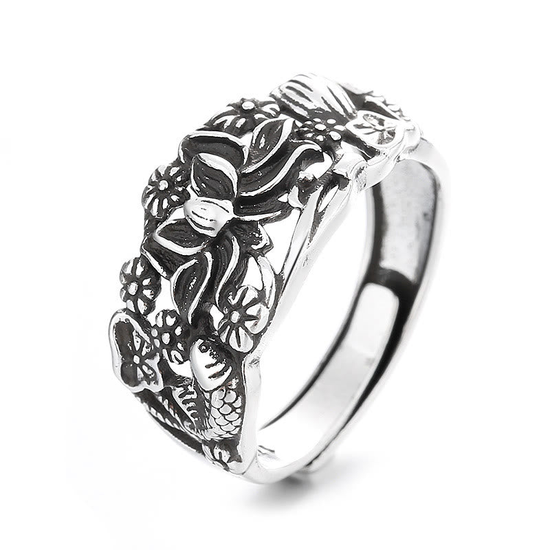 Lotus Symbol Koi Fish Enlightenment Ring