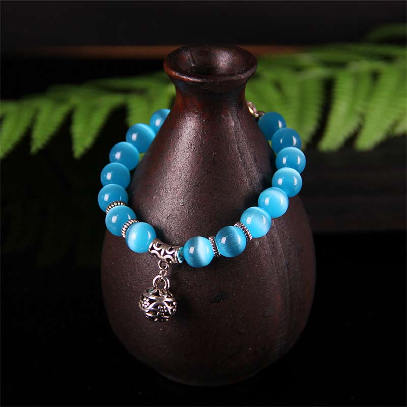 Handmade Tibetan Cat's Eye Chrysoberyl Natural Gemstone Bracelet