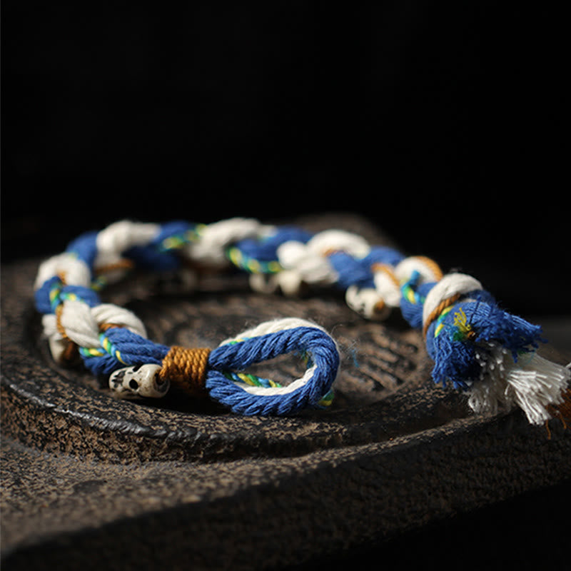 Tibetan Zakiram Goddess of Wealth Bead Engraved Handmade Luck Bracelet