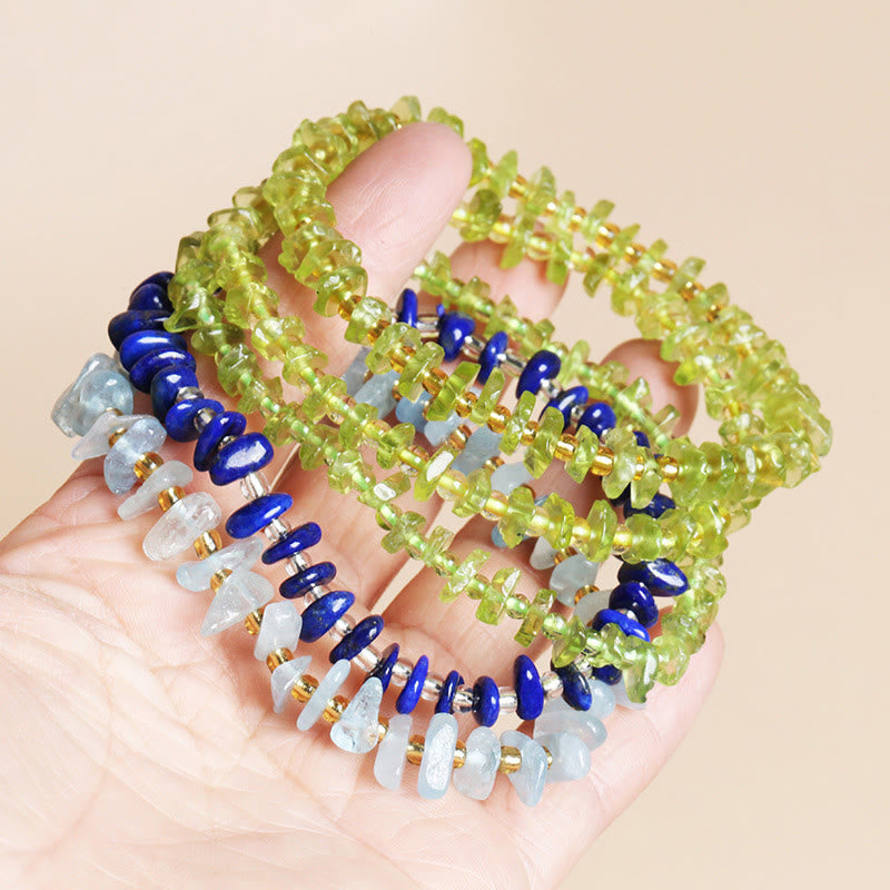 Natural Irregular Shape Raw Crystal Meditation Balance Bracelet