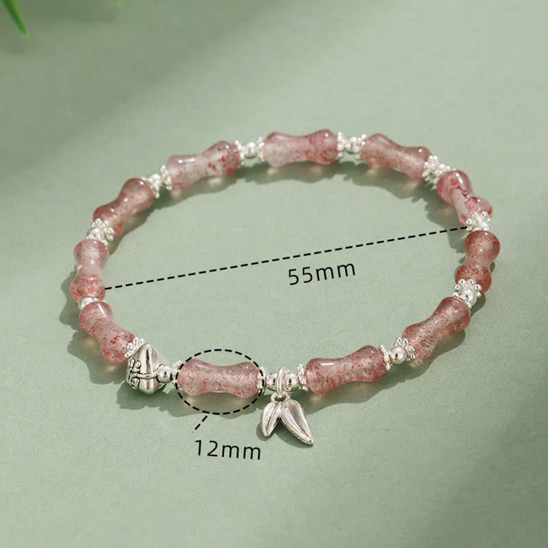 White Jade & Multi-Gemstone Copper Bamboo Fu Character Beaded Bracelet