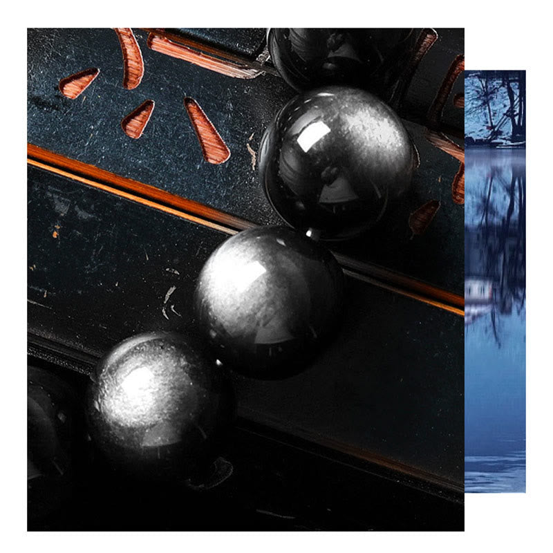 Natural Silver Sheen Obsidian Soothing Protection Bracelet