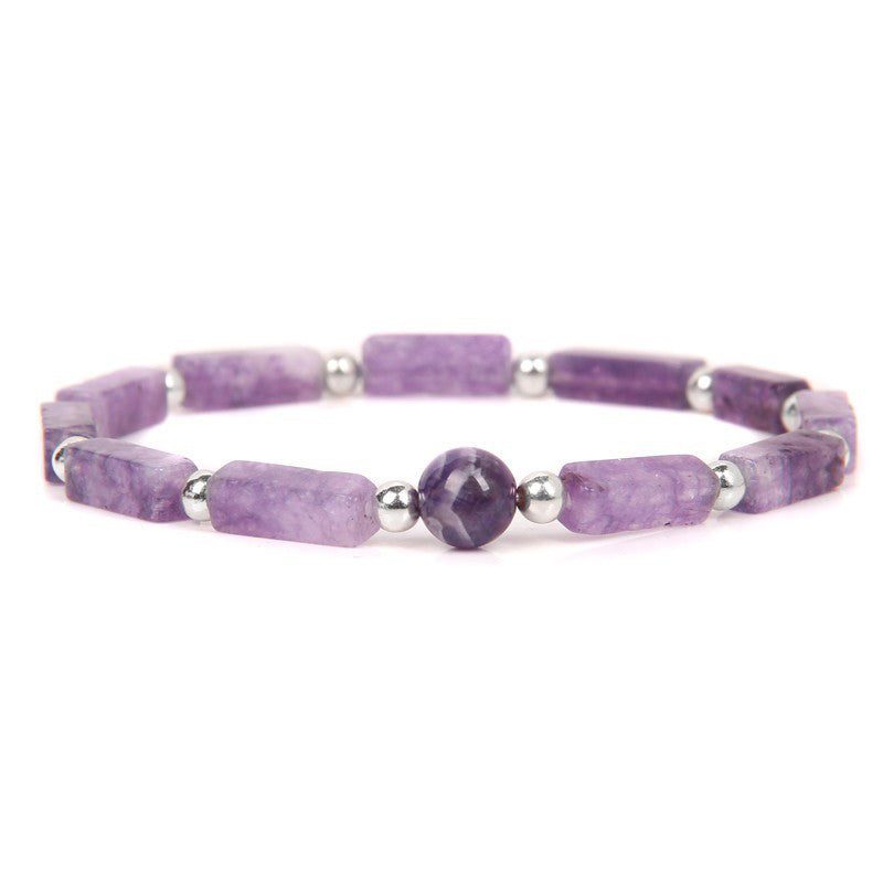 Natural Crystal Amethyst Tiger Eye Spiritual Balance Bracelet