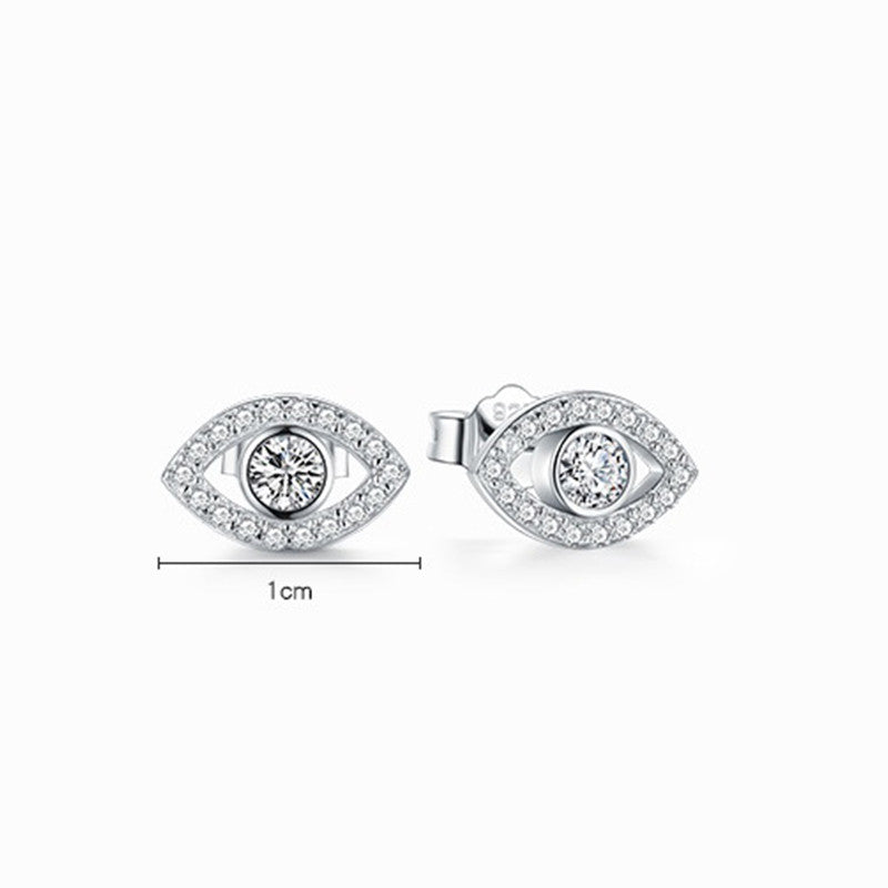 925 Sterling Silver Evil Eye Symbol Protection Stud Earrings