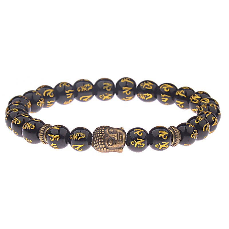 Handmade Tibetan Om Mani Padme Hum Mantra & Buddha Amulet Bracelet