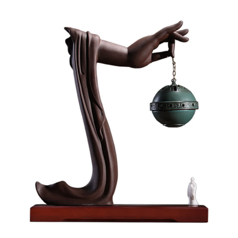 Tibetan Lotus Ceramic Incense Burner for Aromatic Rituals