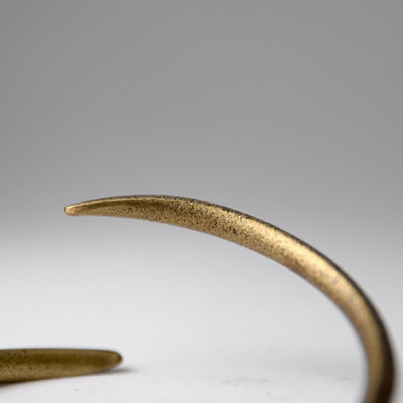 Minimalist Brass and Copper Adjustable Open Cuff Bangle Bracelet