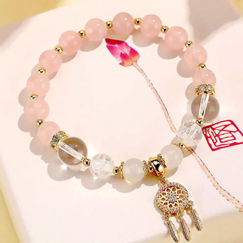 Dreamcatcher Natural Gemstone and Crystal Energy Anchor Bracelet