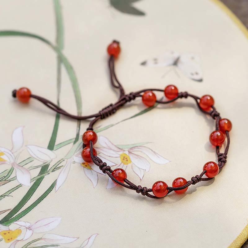 Handmade Natural Gemstone & Sandalwood Beaded String Bracelet
