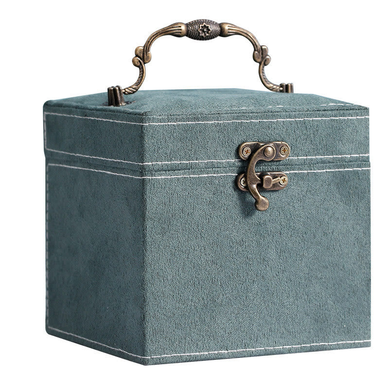 Three-Layer Flannel Jewelry Box Organizer and Storage Case