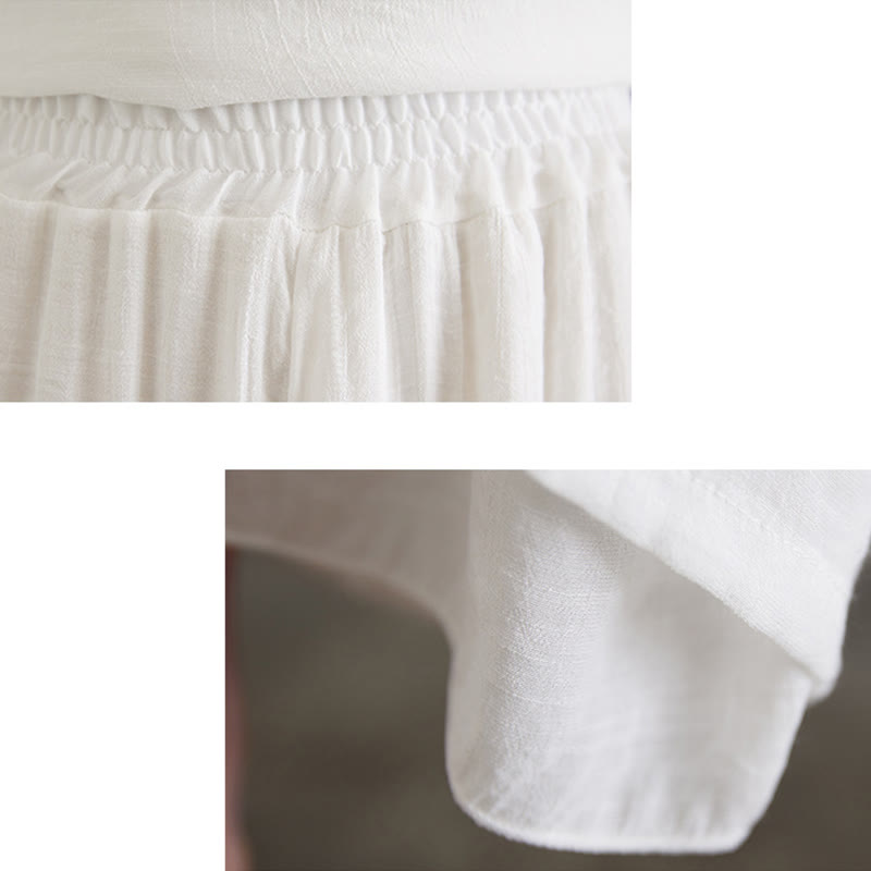 Breathable Cotton Linen Wide-Leg Meditation Shirt and Pants Set