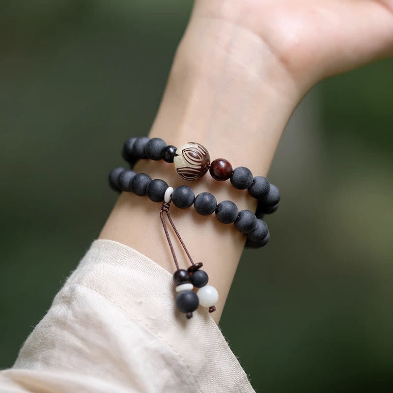 Tibetan Double Layer Cypress Bodhi Lotus Healing Bracelet