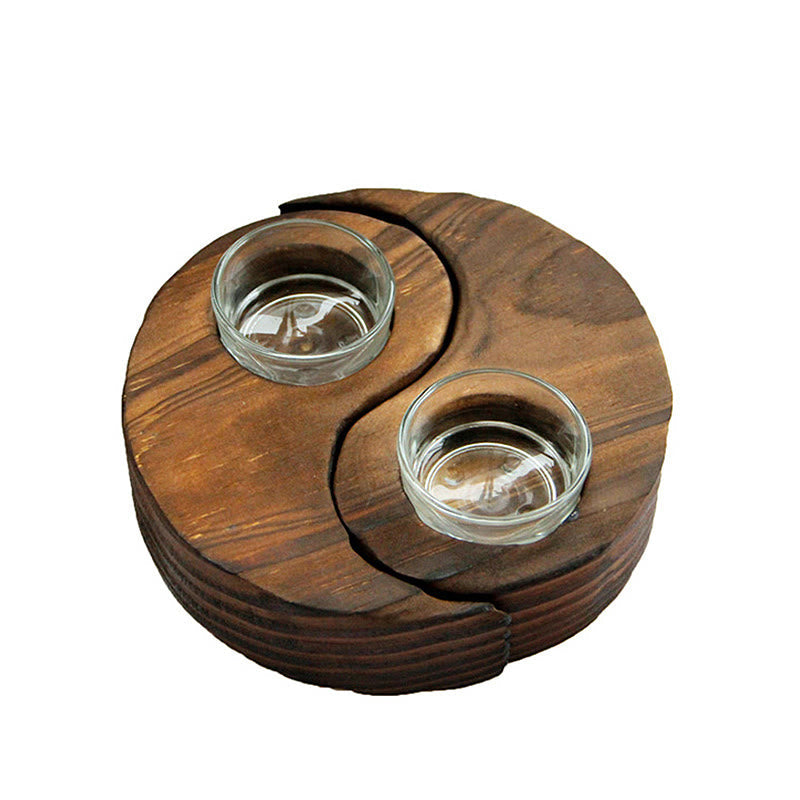 Yin Yang Wood Candle Holder Meditation Rituals Use Items (Extra 35% Off | USE CODE: FS35)