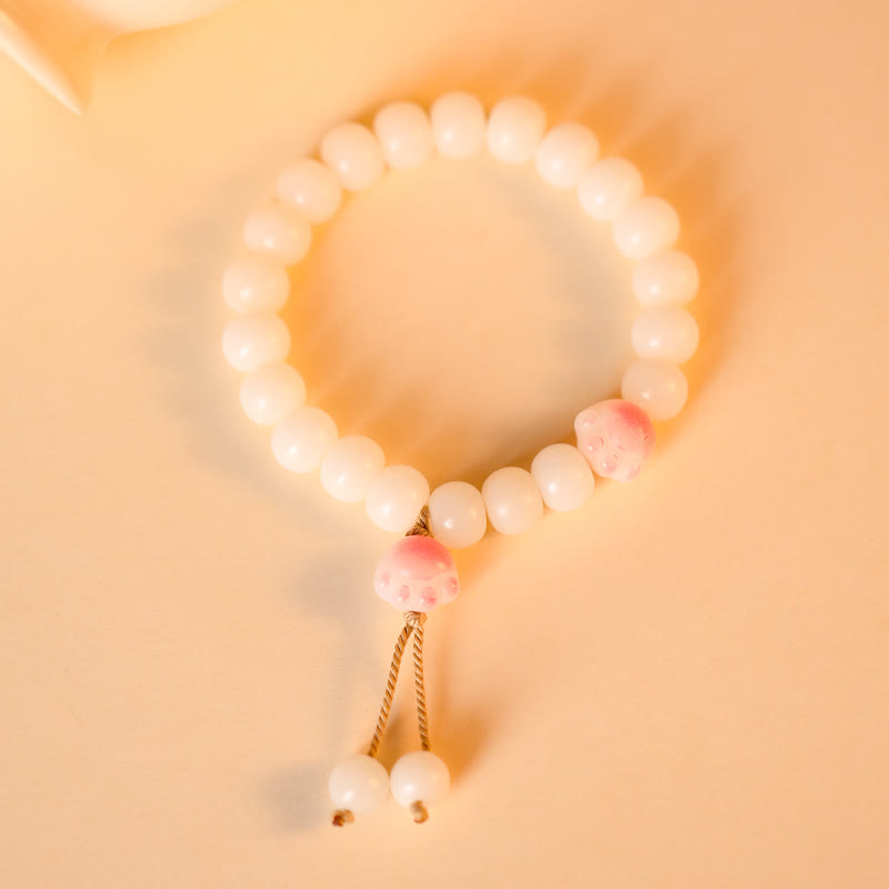 Natural Bodhi Seed Lovely Paw Lucky Cat Paw Peace Bracelet