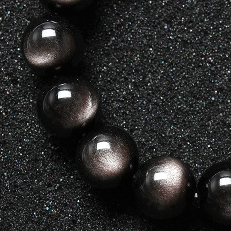 Natural Silver Sheen Obsidian Soothing Protection Bracelet