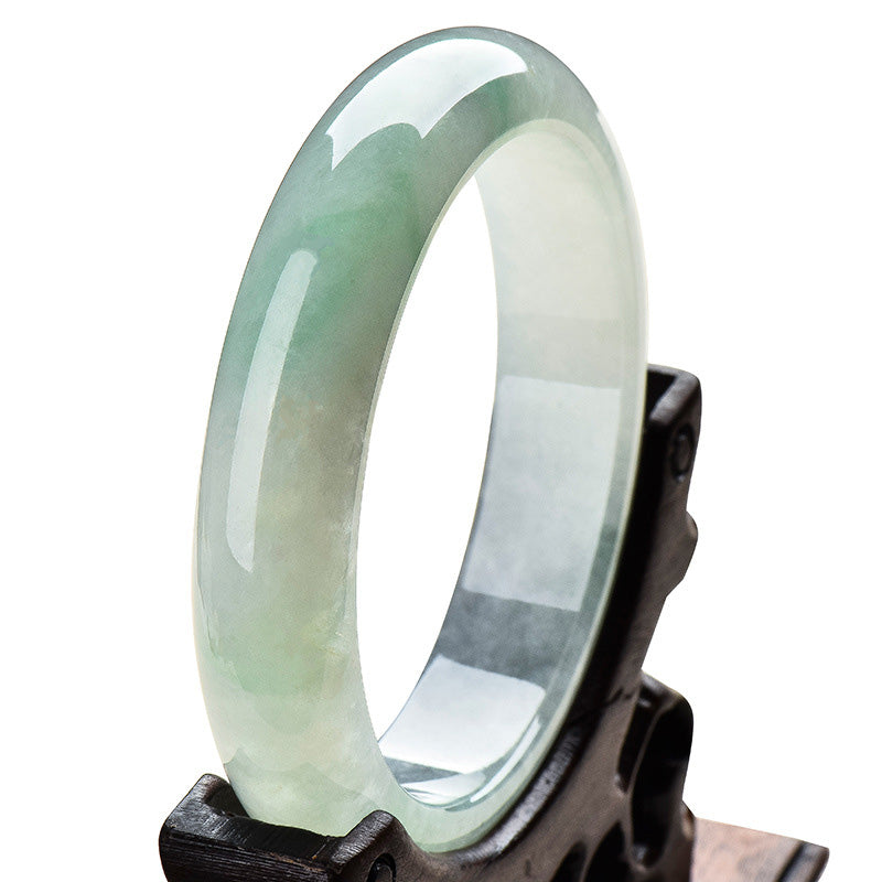 Authentic Natural Jade Hand-Carved Solid Stone Bangle Bracelet