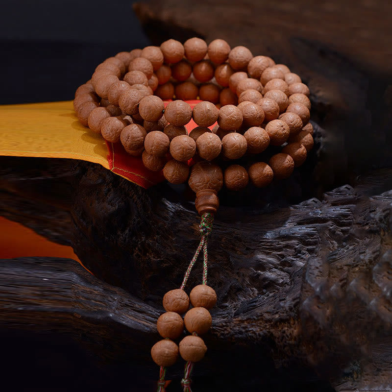 Handmade Nepal 108 Bodhi Seed Mala Tassel Bracelet