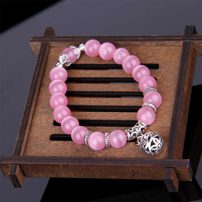 Handmade Tibetan Cat's Eye Chrysoberyl Natural Gemstone Bracelet