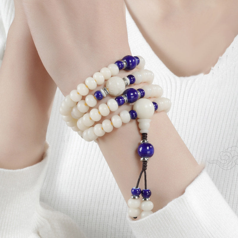 Bodhi Seed Bead Lotus Blessing Charm Bracelet