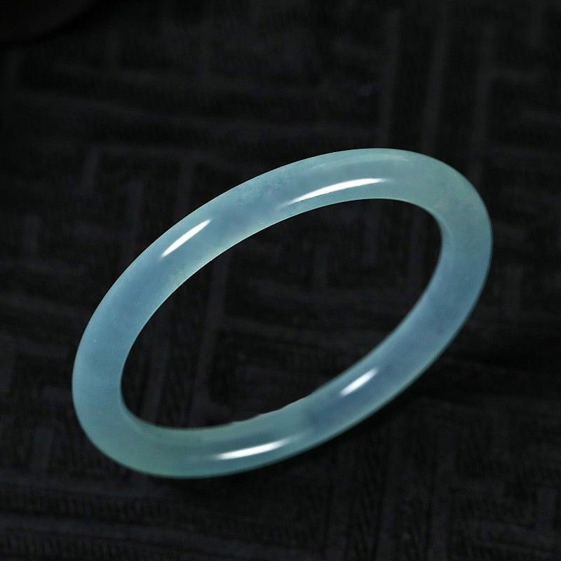 Natural Jade Hand-Carved Solid Gemstone Bangle Bracelet