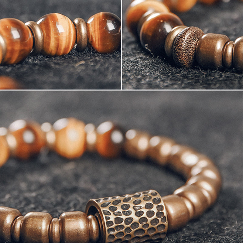 Tiger Eye Stone Copper Protection Bracelet