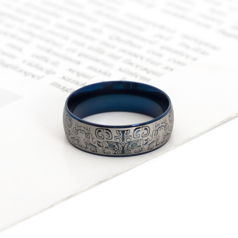 Lucky Mythological Creature Taotie Wealth Titanium Steel Ring