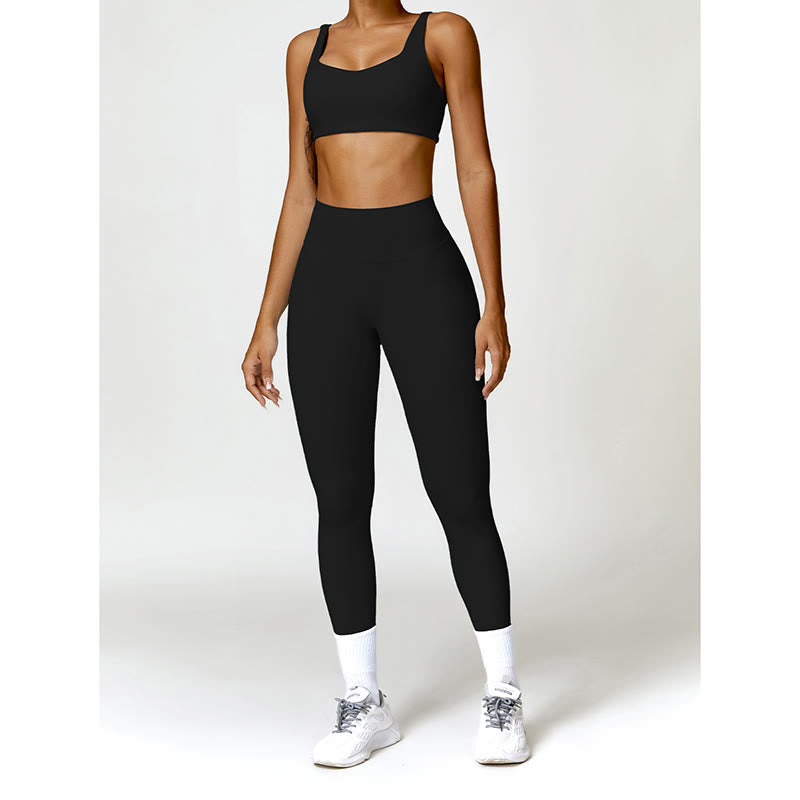 Breathable Stretch Backless Yoga Meditation 2-Piece Outfit