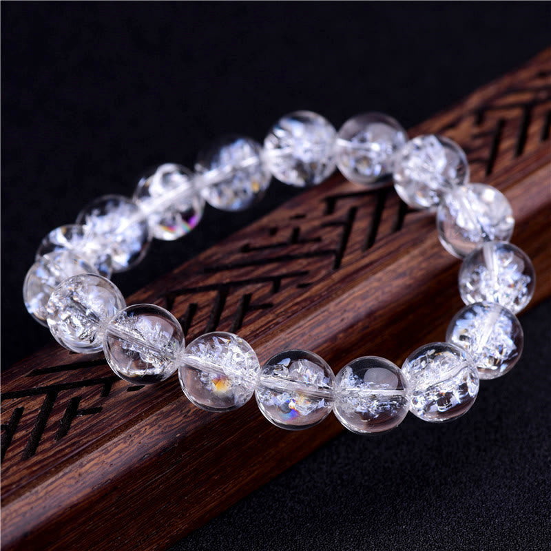 Minimalist Natural Clear Quartz Beaded Energy Bracelet