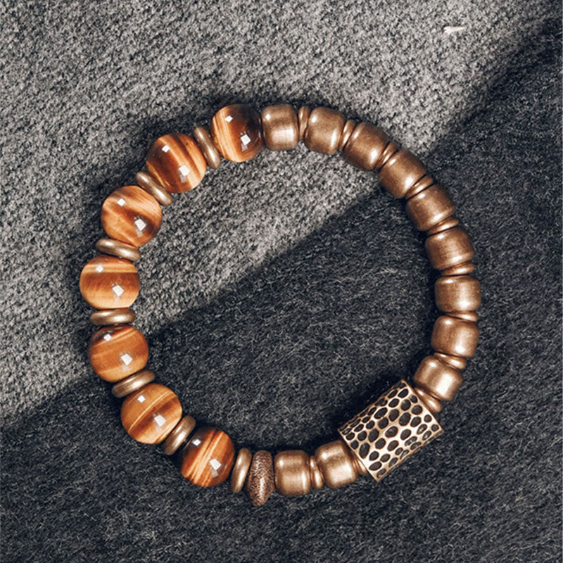 Tiger Eye Stone Copper Protection Bracelet