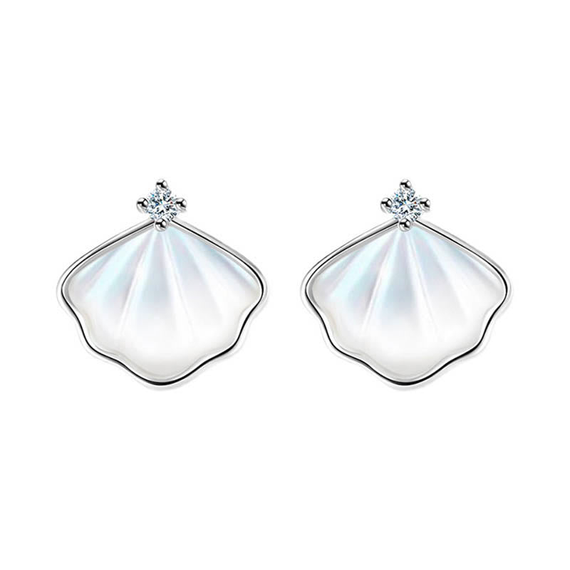 925 Sterling Silver Tridacna Stone Shell Blessing Necklace Pendant Bracelet Earrings Jewelry Set