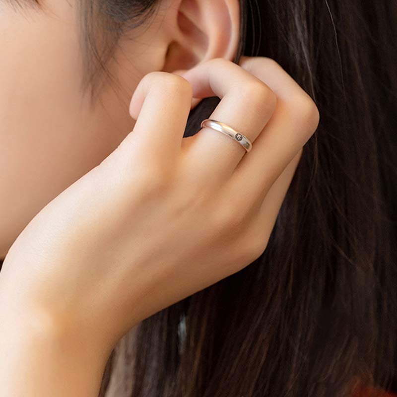 Chinese Zodiac Natal Buddha Couple Silver-plated Ring