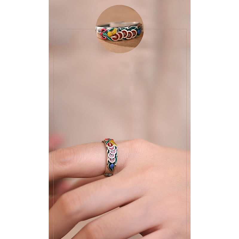 Feng Shui Five Emperor Coins Wealth Ring