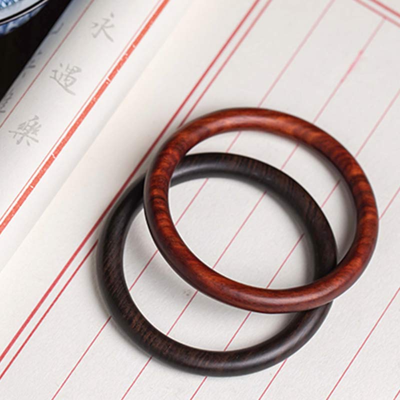 Tibetan Small Leaf Red Sandalwood Ebony Green Sandalwood Protection Bracelet Bangle