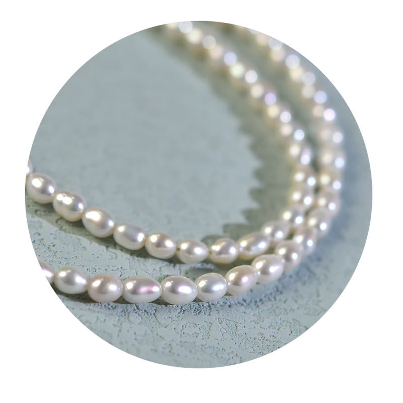 925 Sterling Silver Natural Pearl Larimar Sincerity Necklace Pendant