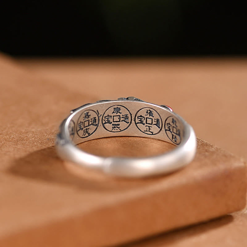 Feng Shui Five Emperor Coins Wealth Ring