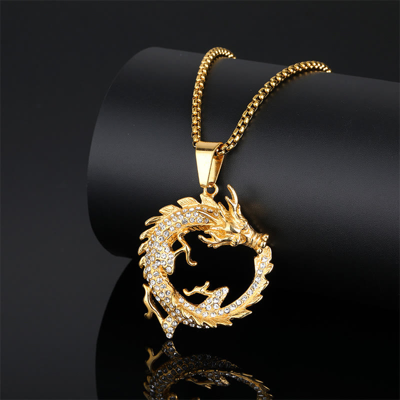 Chinese Zodiac Dragon Pattern Success Necklace Pendant